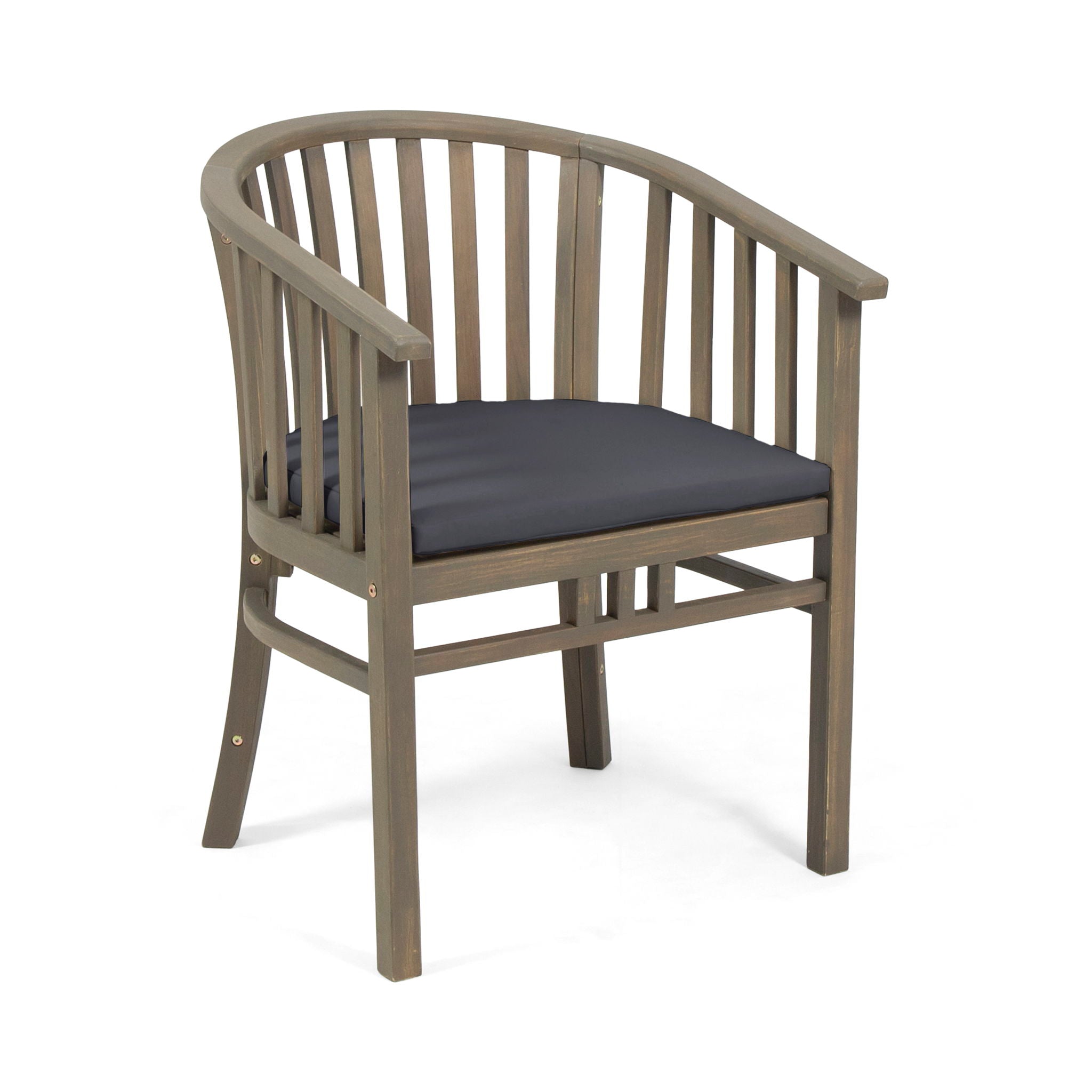 Outdoor Wooden Dining Chairs With Cushions (Set of 2)