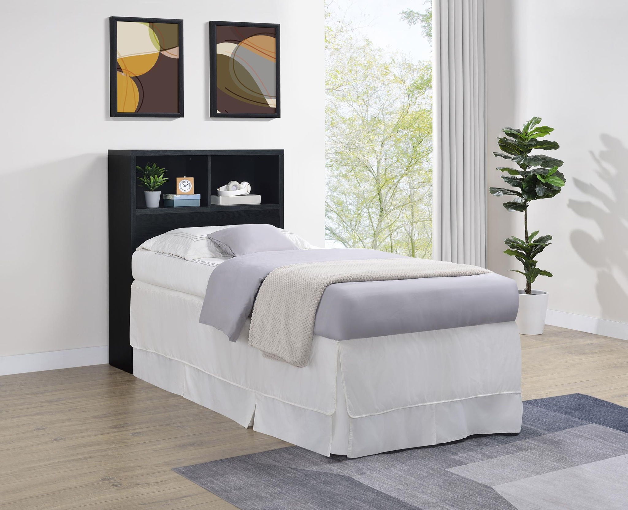 Westpark 49-inch Twin Bookcase Headboard Black