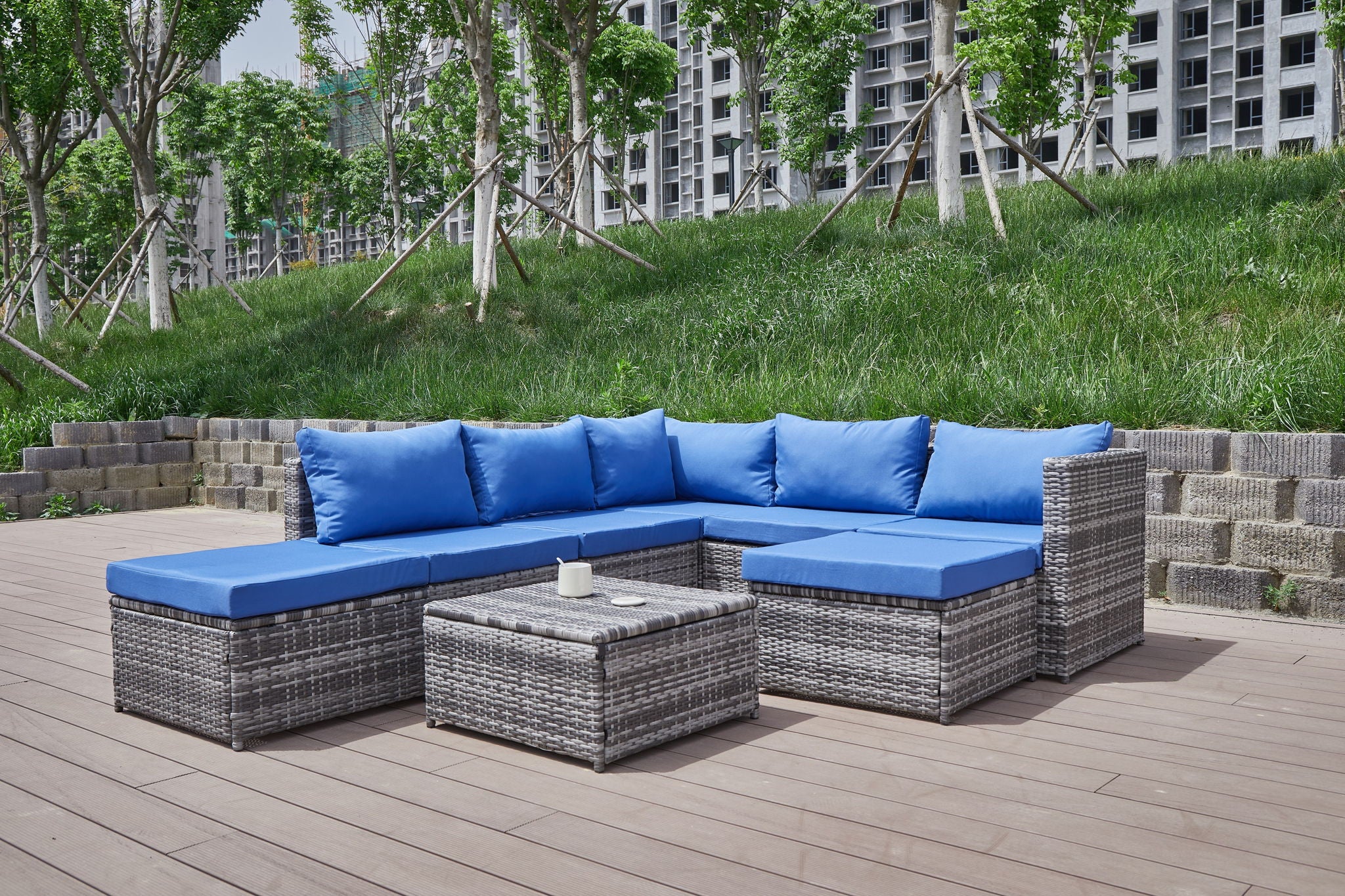 Patio Sofa With Cushions