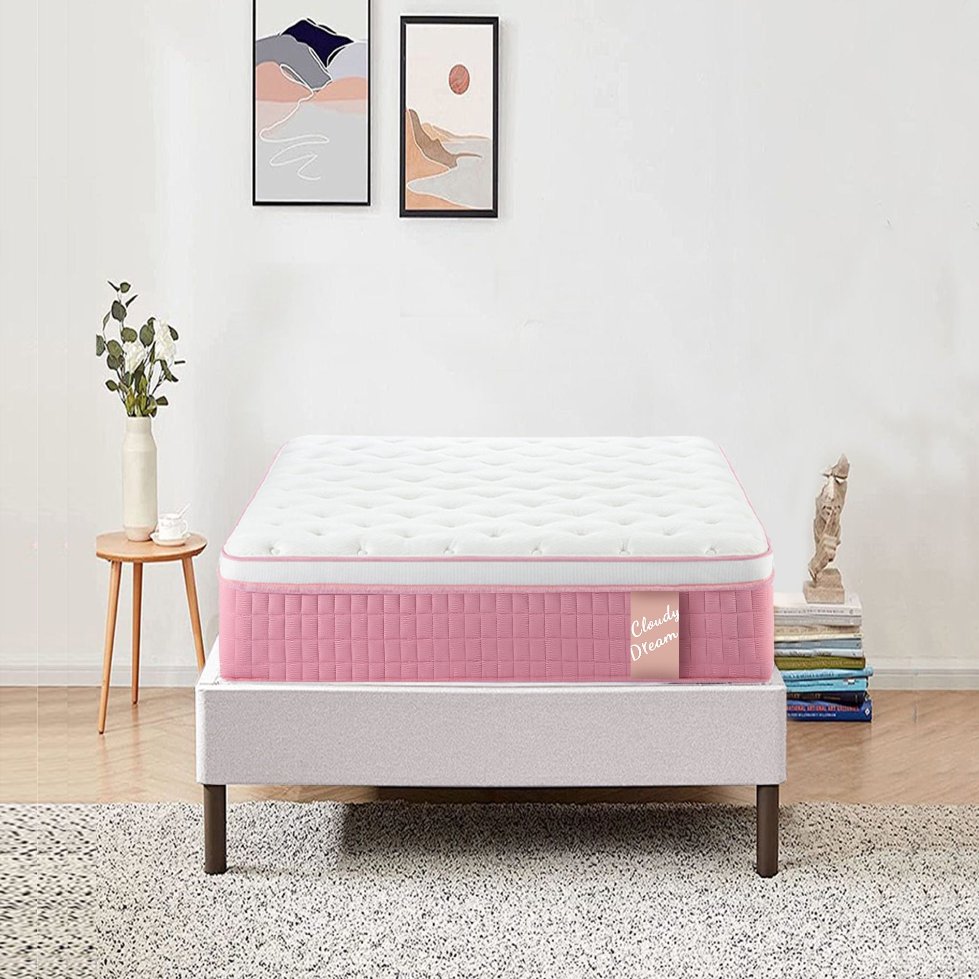 12" Hybrid Mattress With Individual Pocket Spring, Comortable Memory Foam