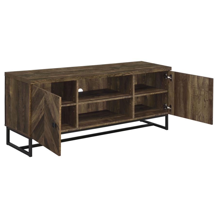 Myles - 2 Door Engineered Wood TV Stand - Rustic Oak