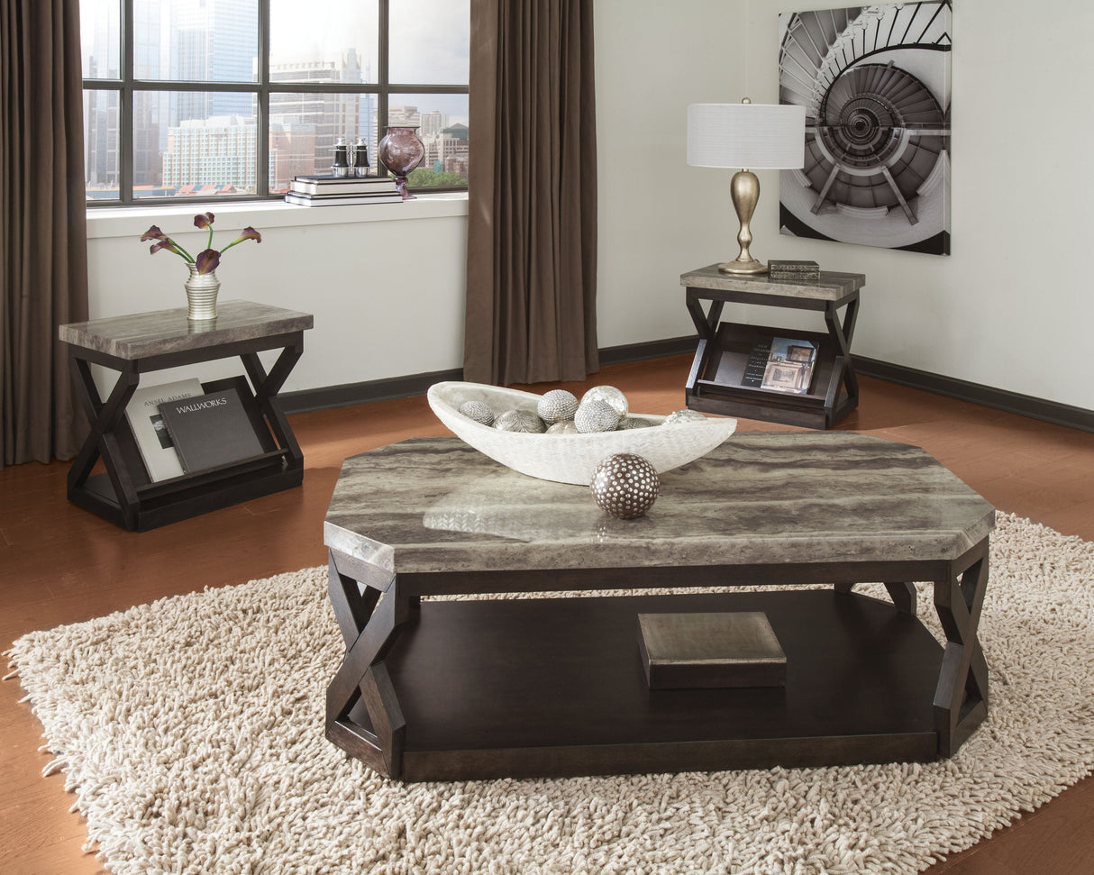 Ashley Furniture Radilyn - Grayish Brown - Occasional Table Set (Set of 3) | Meri Furniture