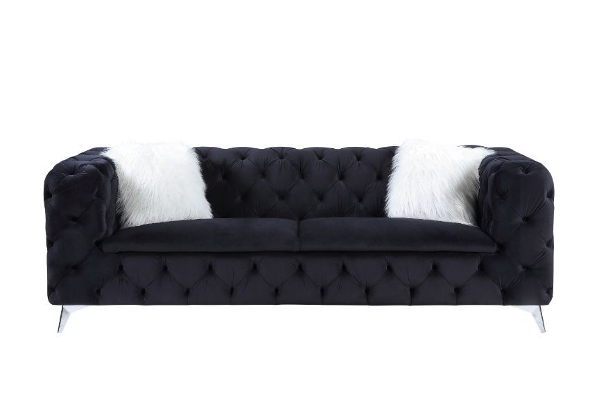 ACME Phifina - Sofa - Black Velvet | Meri Furniture