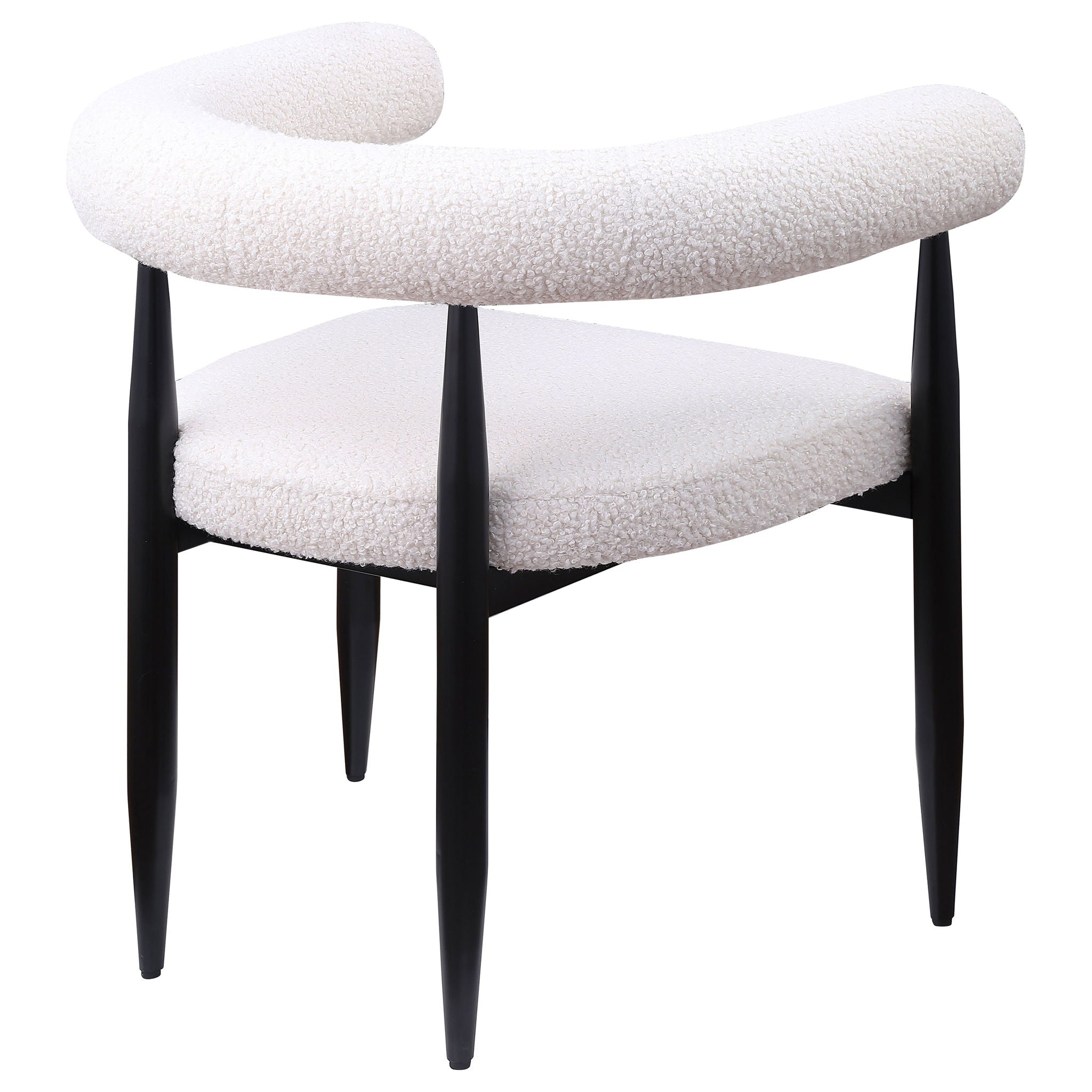 Notting - Upholstered Dining Arm Chair (Set of 2) In And Open C Shaped Backrest - Cream