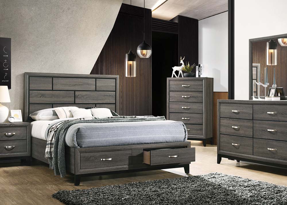 ACME Valdemar - Bed w/Storage | Meri Furniture