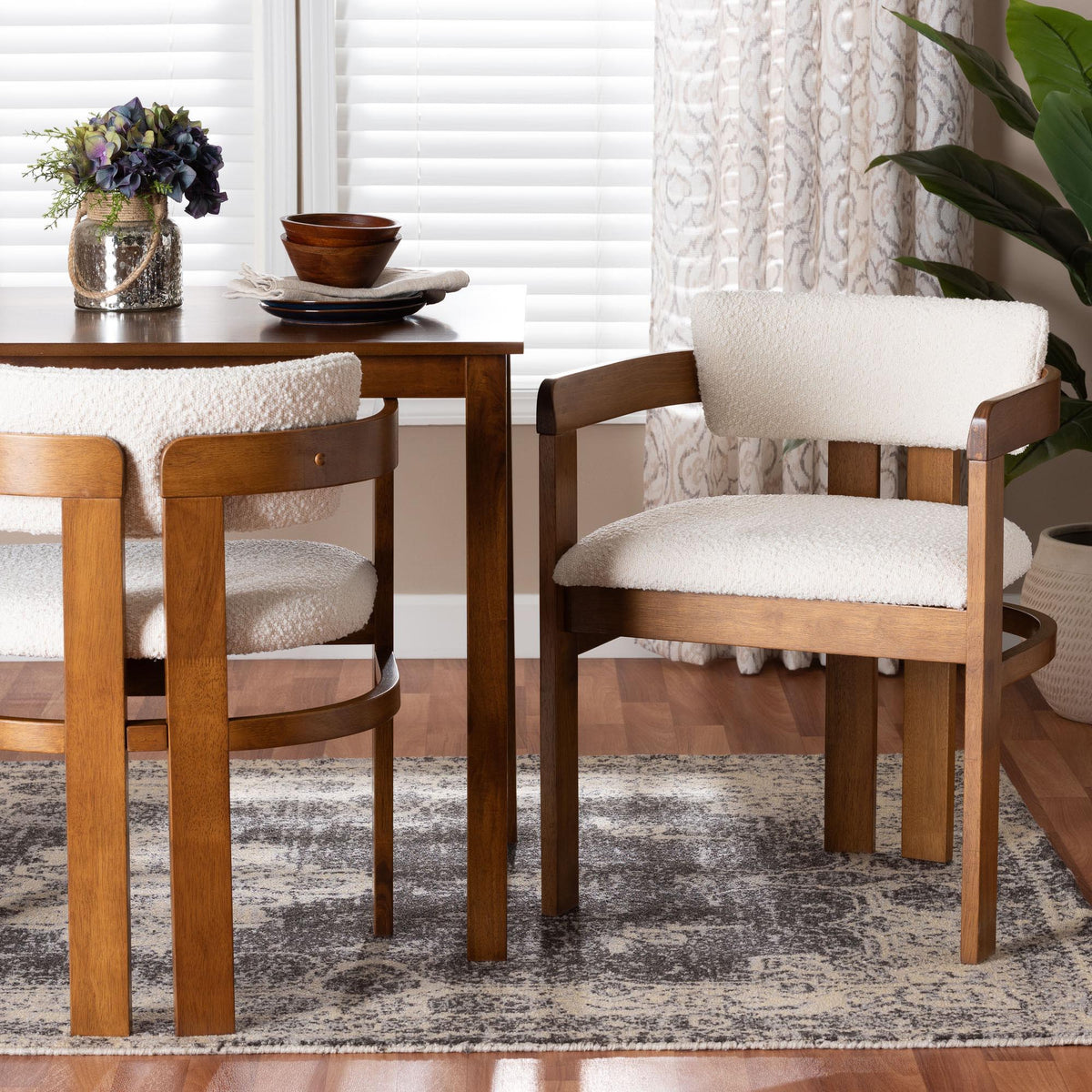 Carice Modern Cream Boucle Dining Chair