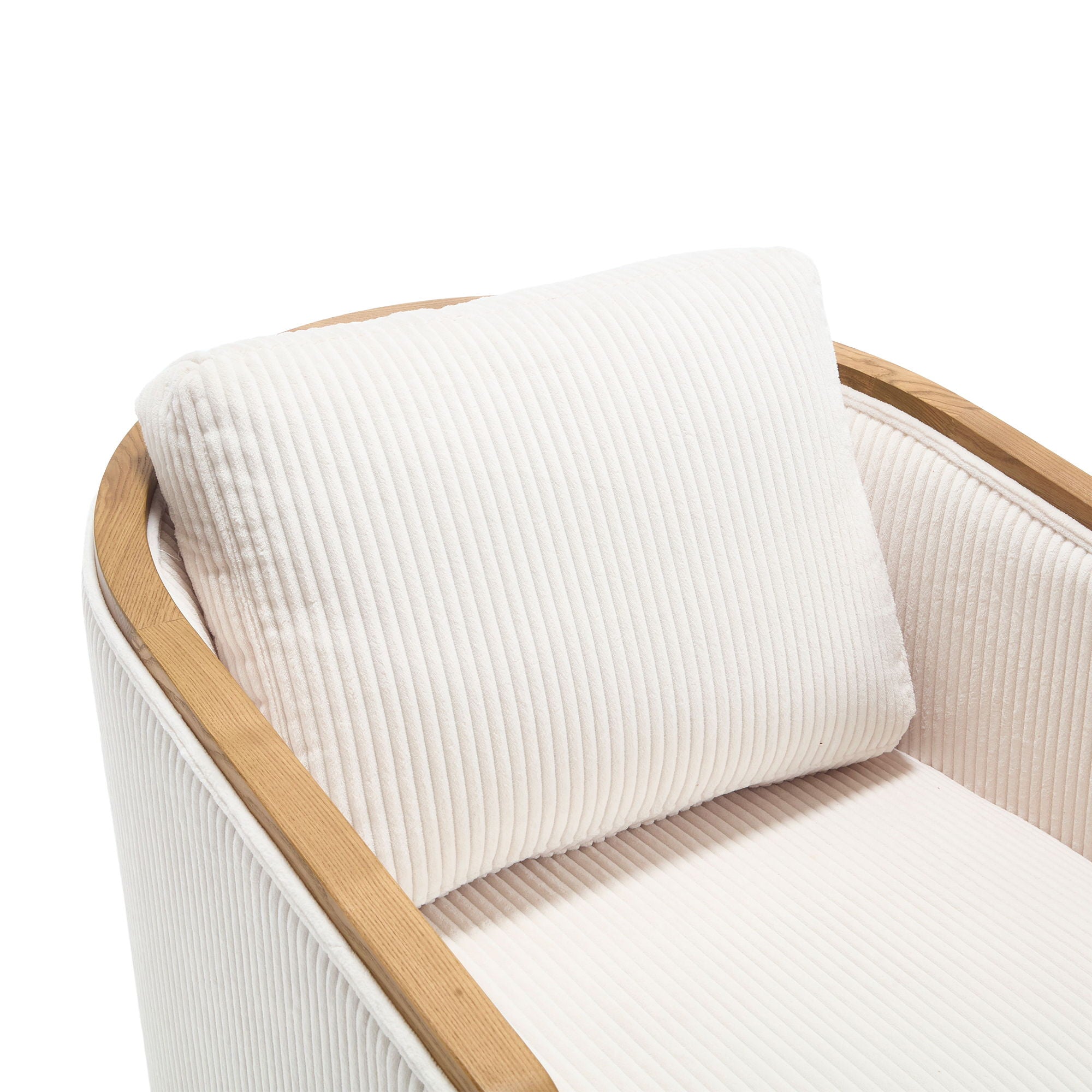 Corduroy Barrel Chair, 360 Degree Swivel