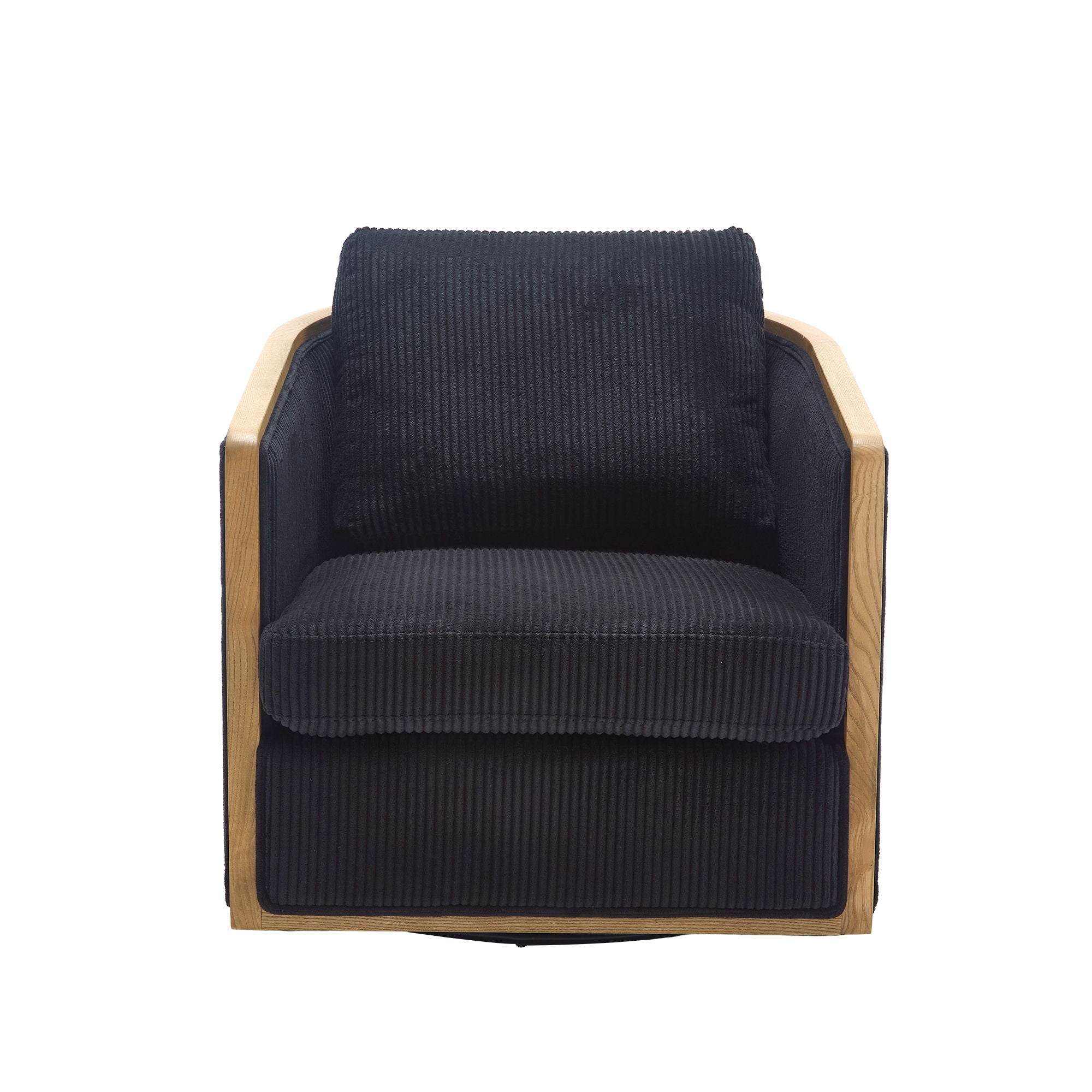Corduroy Barrel Chair, 360 Degree Swivel