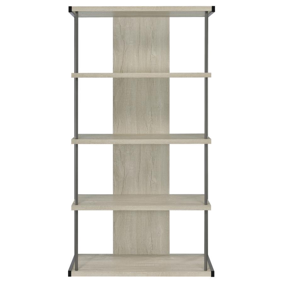 Coaster Fine Furniture Loomis - 4-Shelf Bookshelf - Whitewashed Gray | Meri Furniture