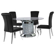Coaster Fine Furniture Ellie - Mirrored Pedestal Dining Table Set | Meri Furniture