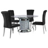 Ellie - Mirrored Pedestal Dining Table Set