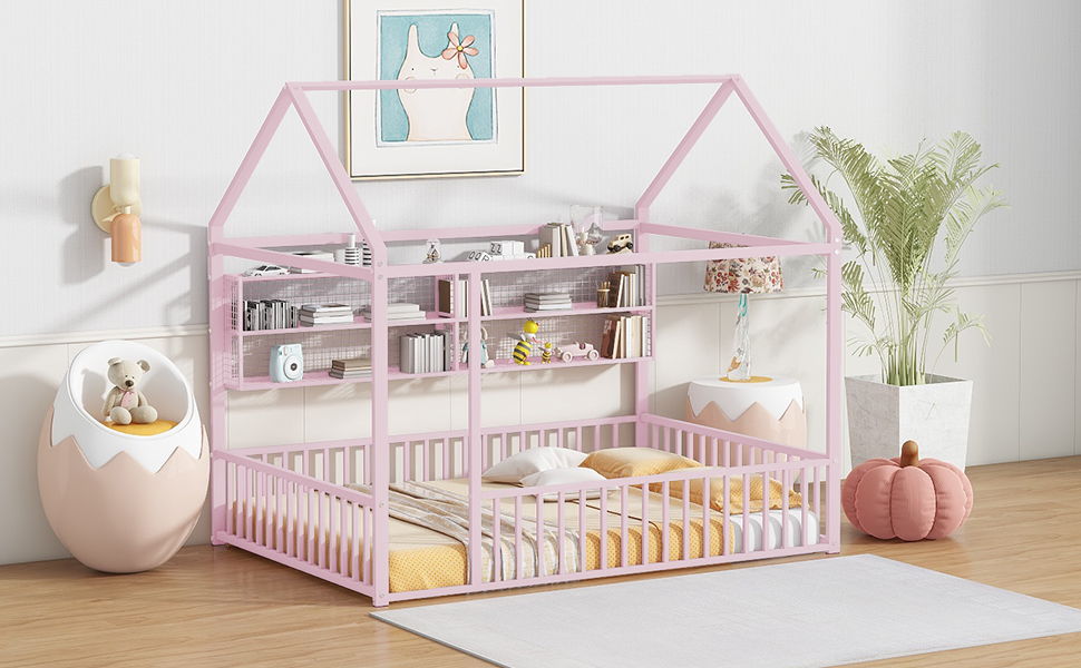 House Frame With Fence And Shelves