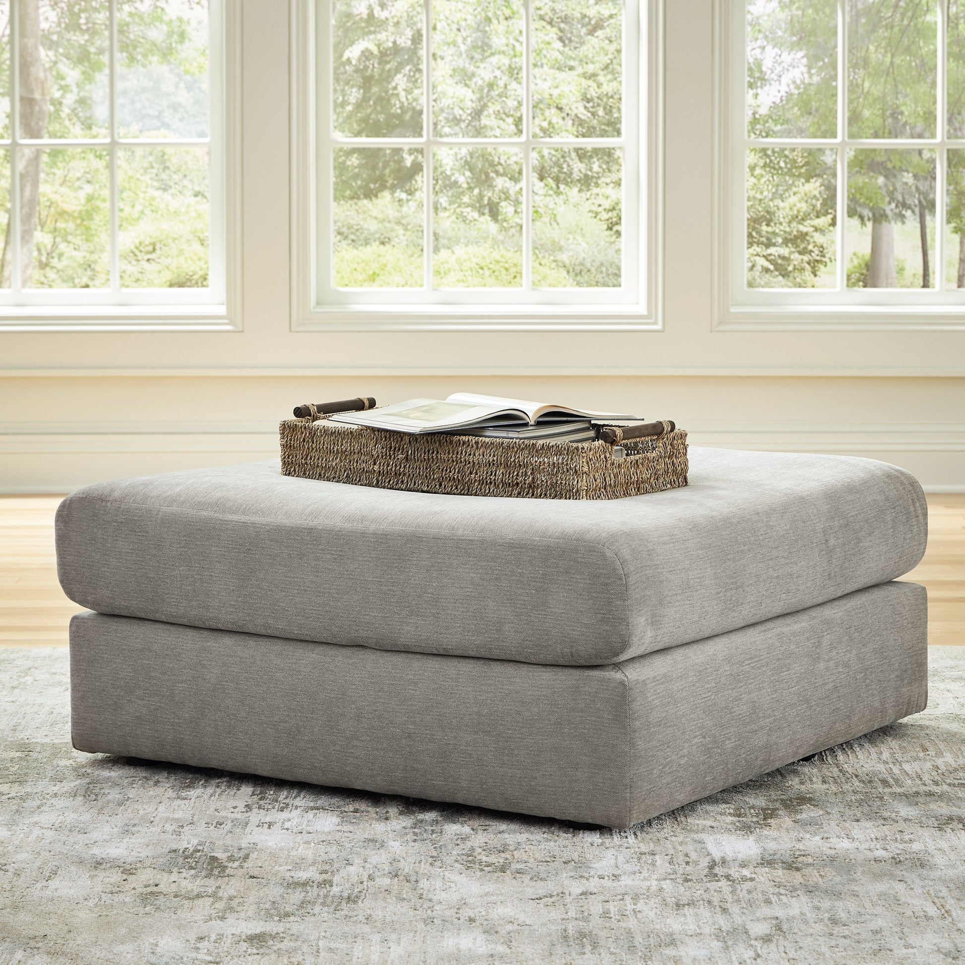 Signature Design by Ashley® Avaliyah - Ash - Oversized Accent Ottoman | Meri Furniture
