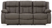 Signature Design by Ashley® First Base - Gunmetal - Reclining Sofa | Meri Furniture