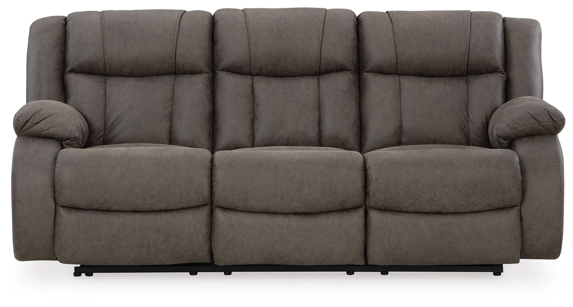 Signature Design by Ashley® First Base - Gunmetal - Reclining Sofa | Meri Furniture