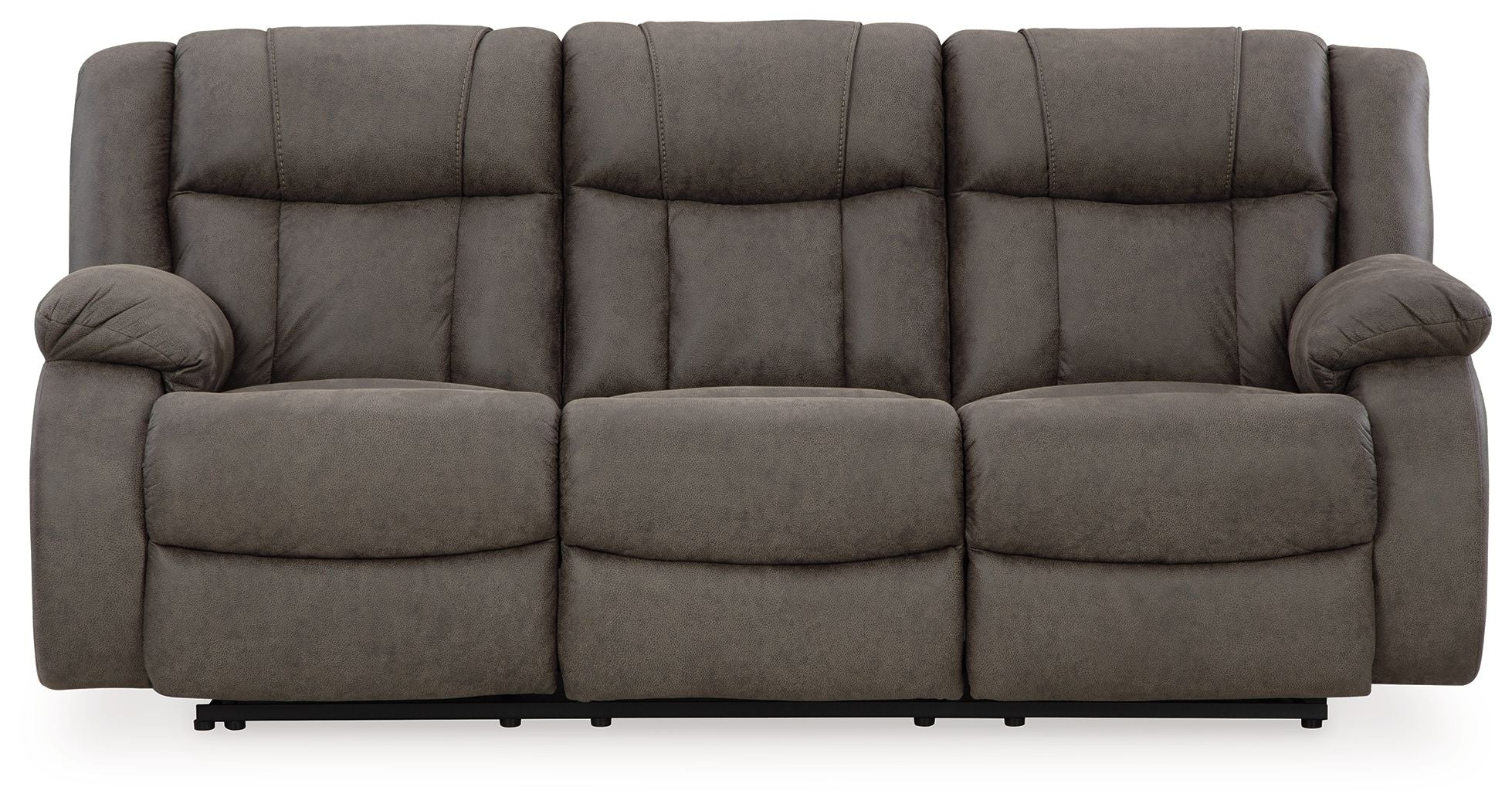 Signature Design by Ashley® First Base - Gunmetal - Reclining Sofa | Meri Furniture