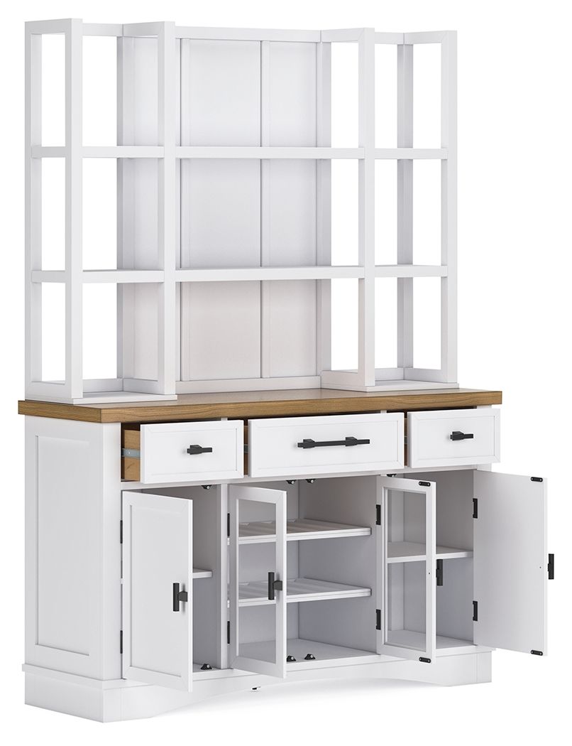 Signature Design by Ashley® Ashbryn - White / Natural - Dining Server And Hutch | Meri Furniture