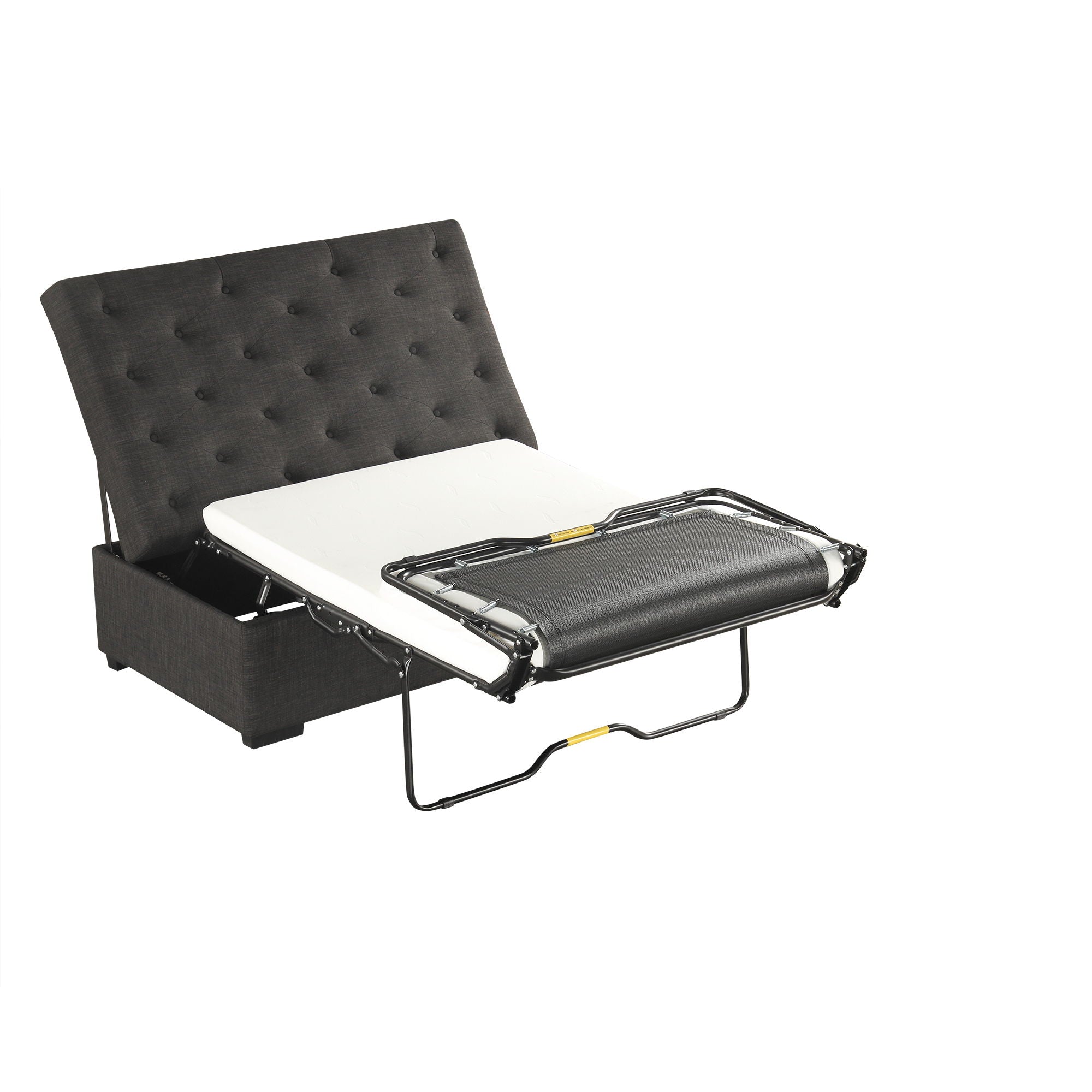 Convertible Folding Sofa Bed Ottoman With Memory Mattress And Tufted Design