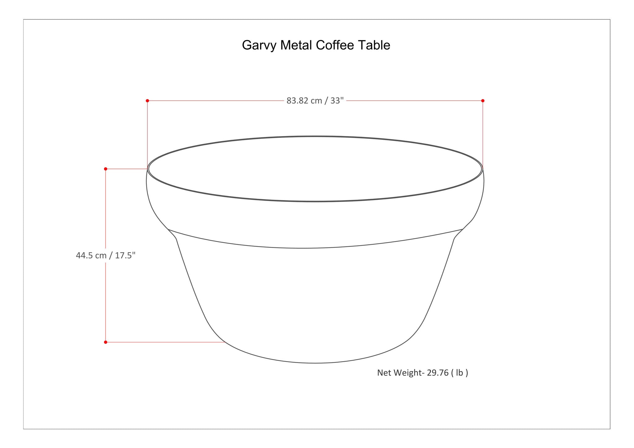 Garvy - Metal Coffee Table - Rustic Bronze