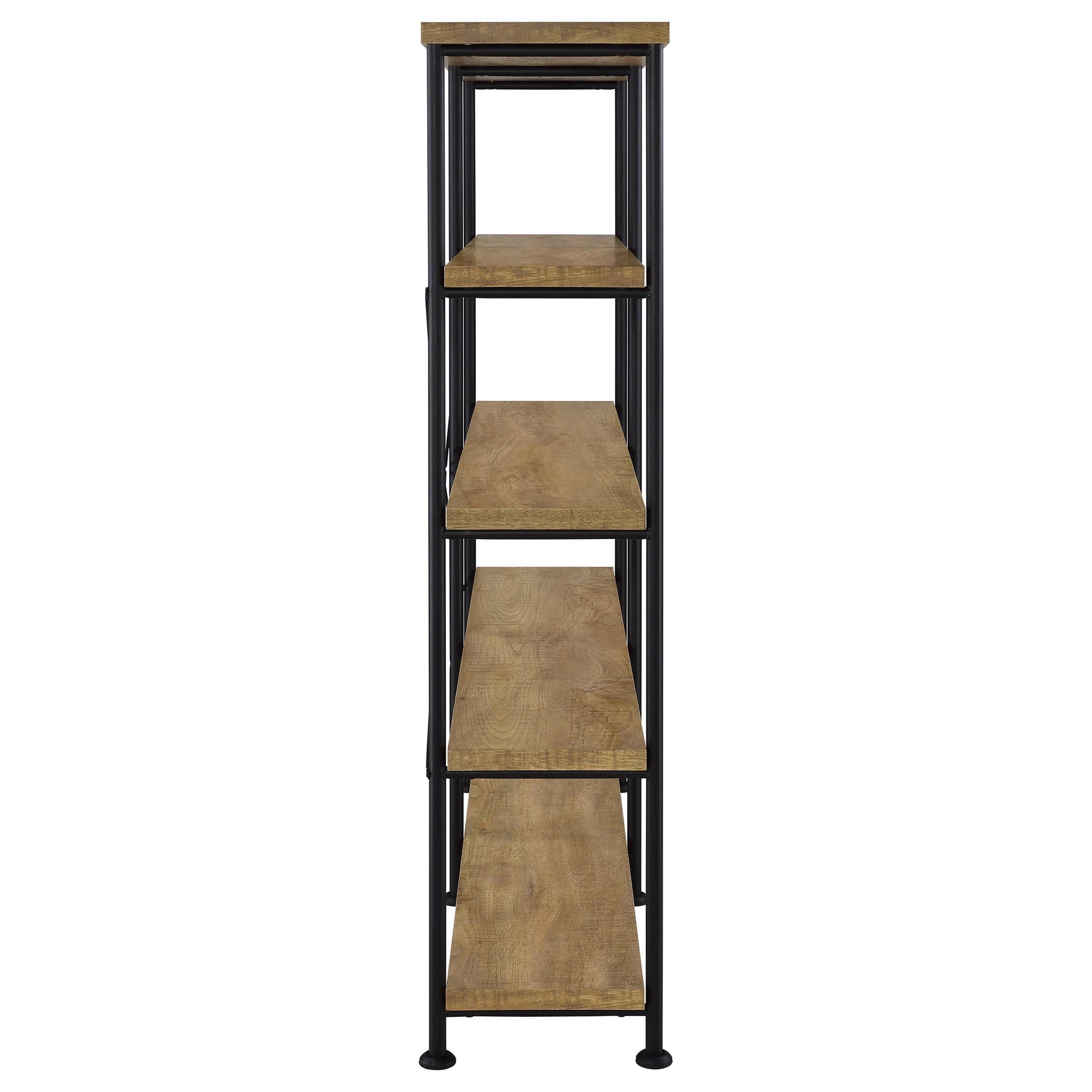 Analiese 63-inch 4-shelf Double Bookshelf Mango