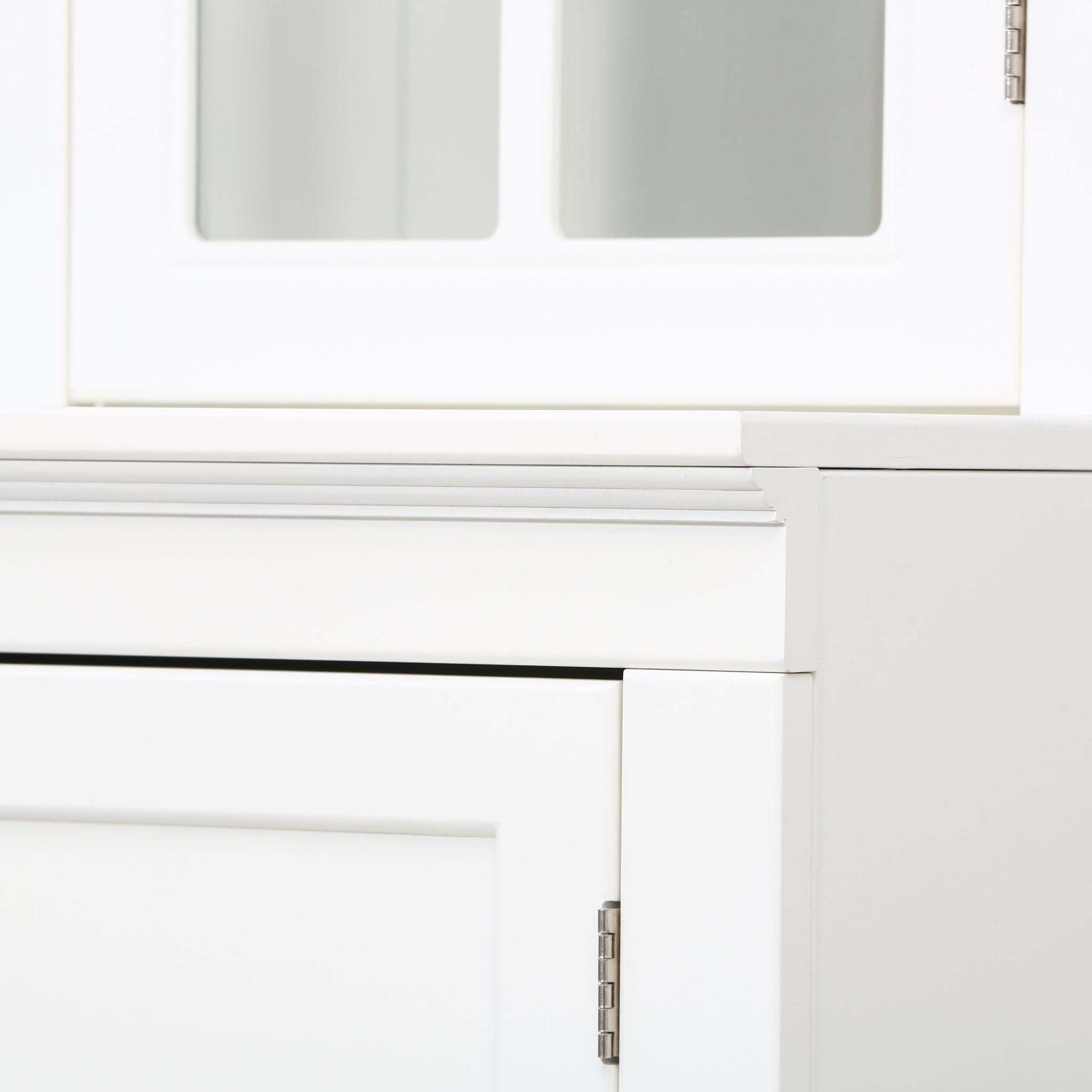 Retro Style Hutch Cabinet With Glass Door, China Cabinet For Home