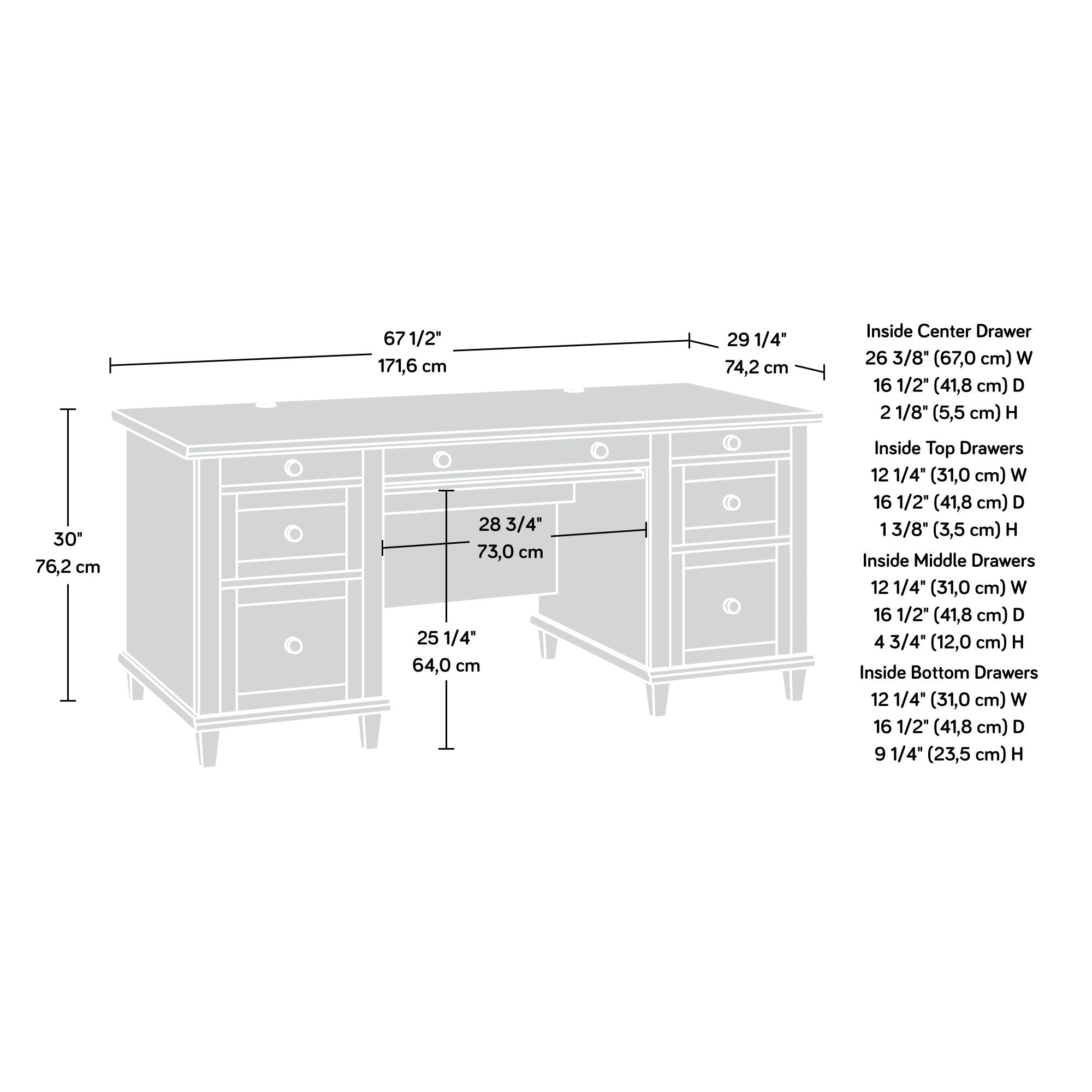 Hammond Executive Desk Emery Oak