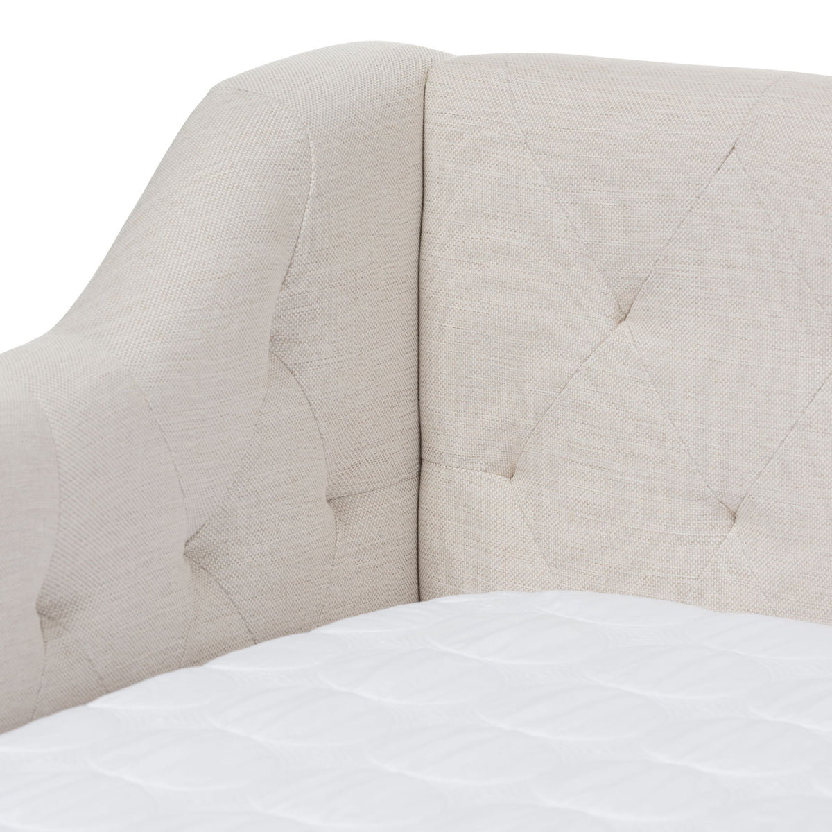 Perry Modern and Contemporary Light Beige Fabric Daybed with Trundle