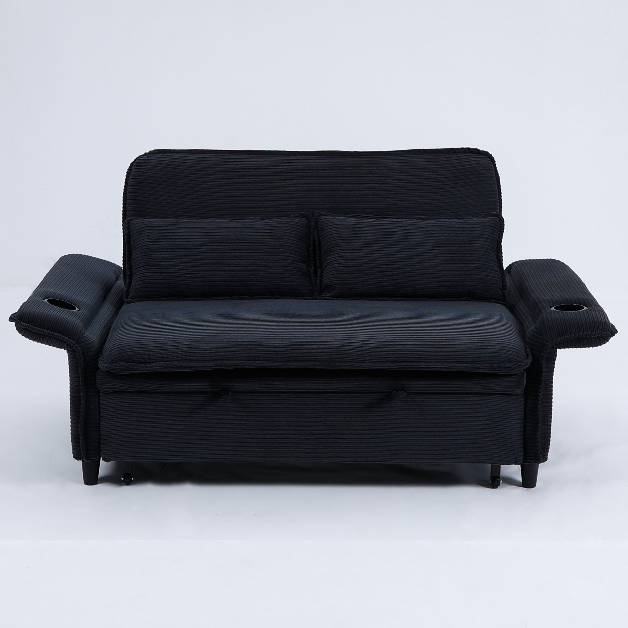 Modern Fabric Multi-Functional Sofa Bed With Adjustable Armrests And Backrests