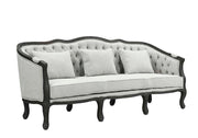 ACME Samael - Sofa - Gray Linen & Dark Brown Finish | Meri Furniture