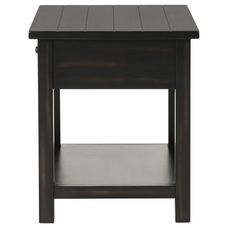 Payne - 1 Drawers Wood End Table with Shelf
