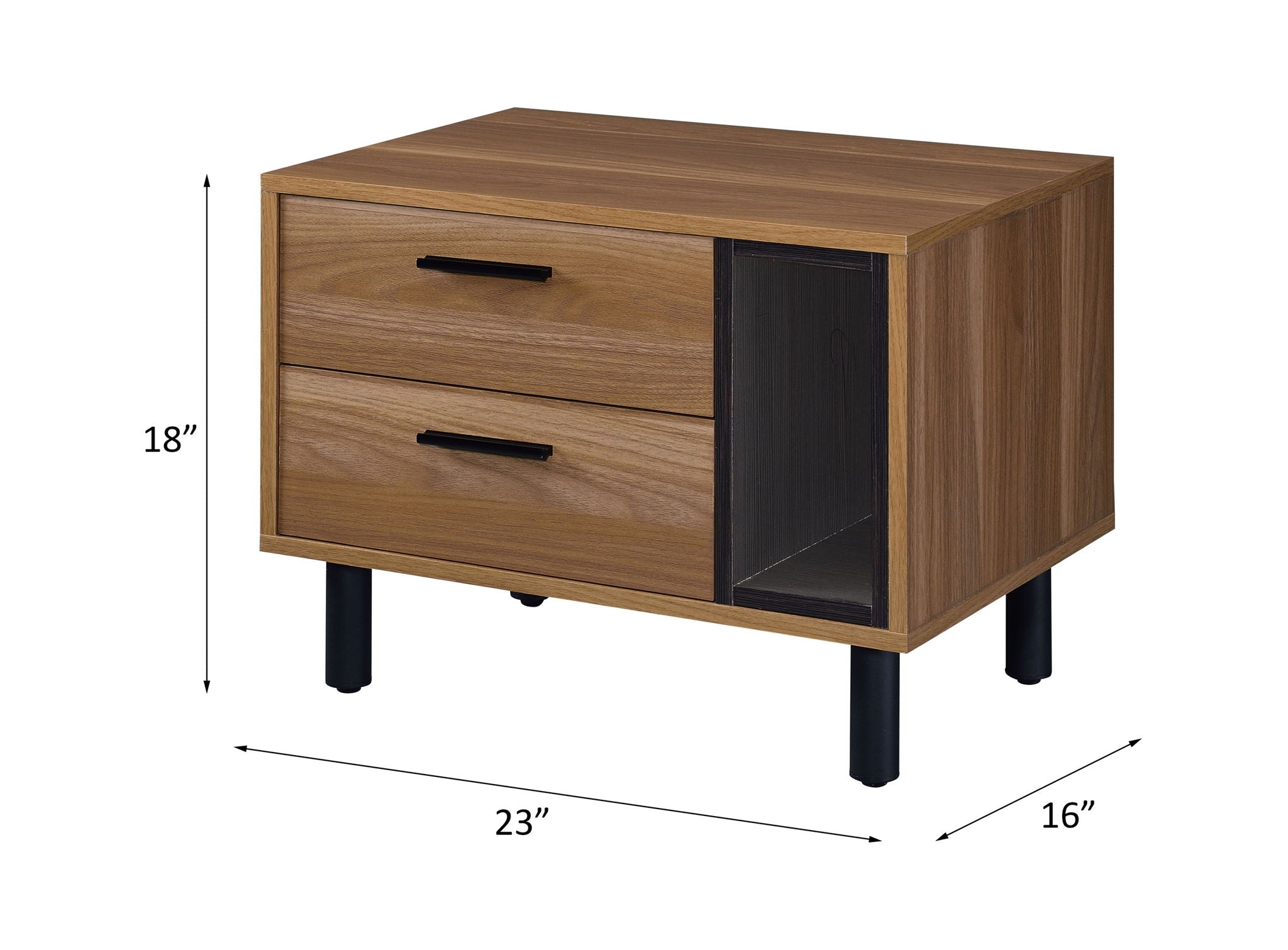 Trolgar - Accent Table - Brown Oak & Black