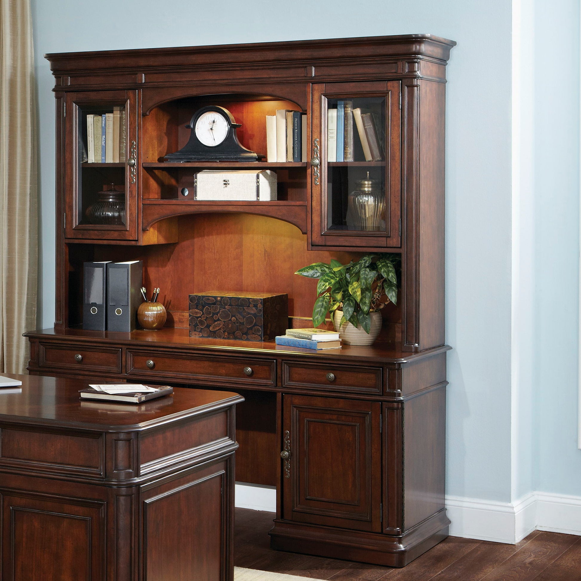 Liberty Furniture Brayton Manor - Jr Executive Credenza Set - Dark Brown | Meri Furniture