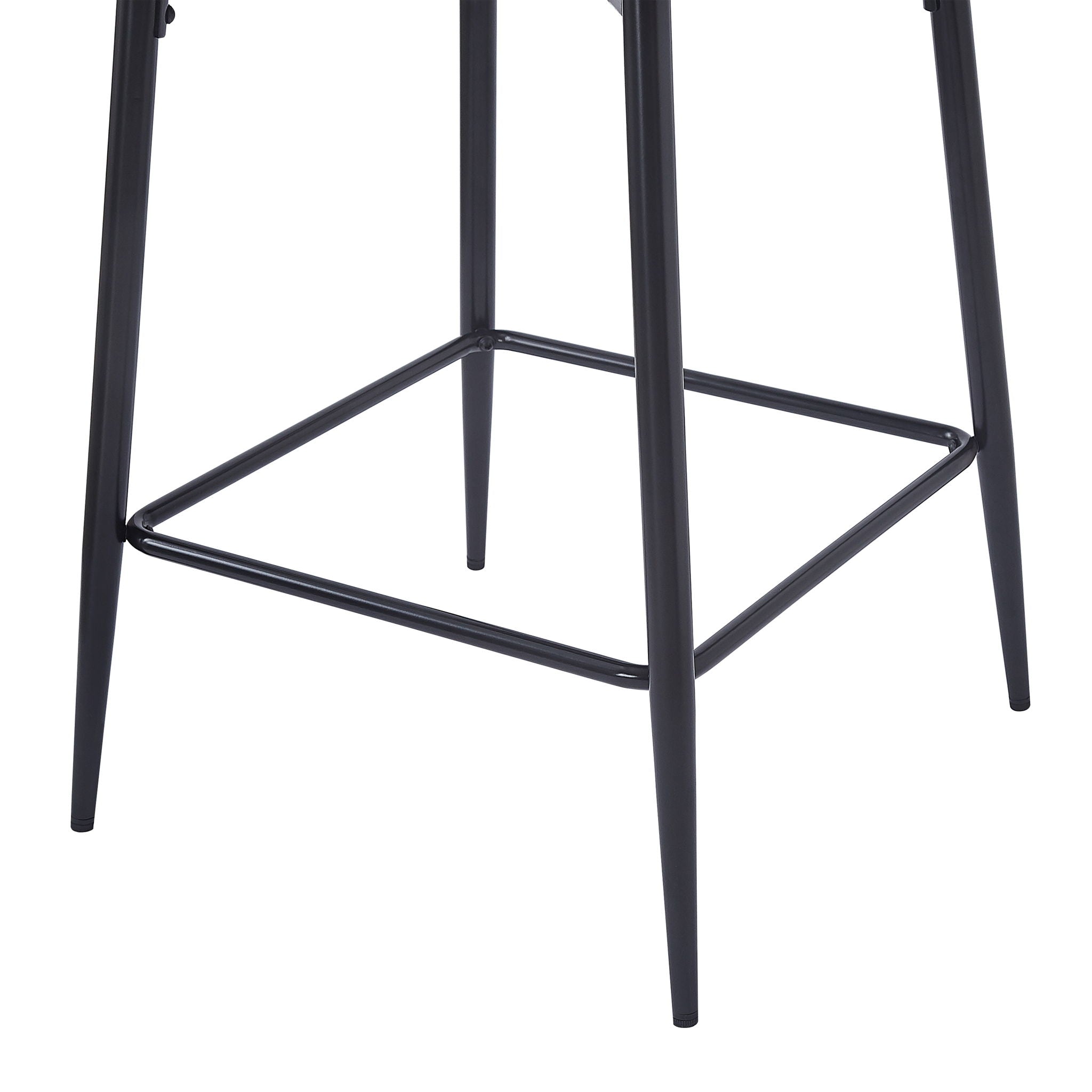 Modern Bar Stools With Upholstery And Metal Footrest (Set of 2)
