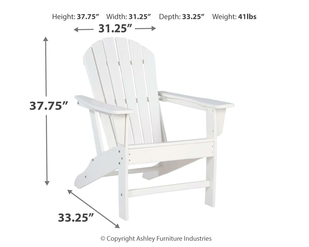Signature Design by Ashley® Sundown Treasure - Outdoor Adirondack Chair | Meri Furniture