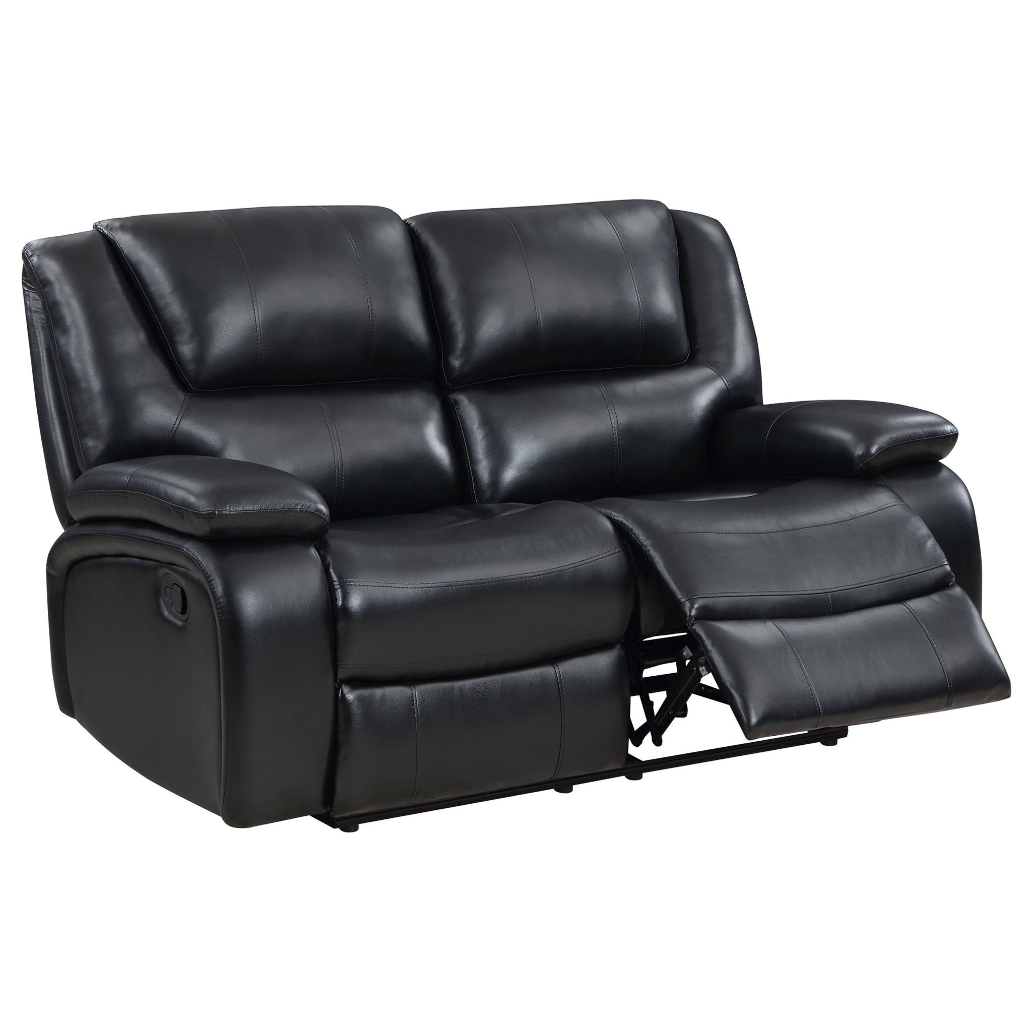 Camila 2-piece Upholstered Reclining Sofa Set Black
