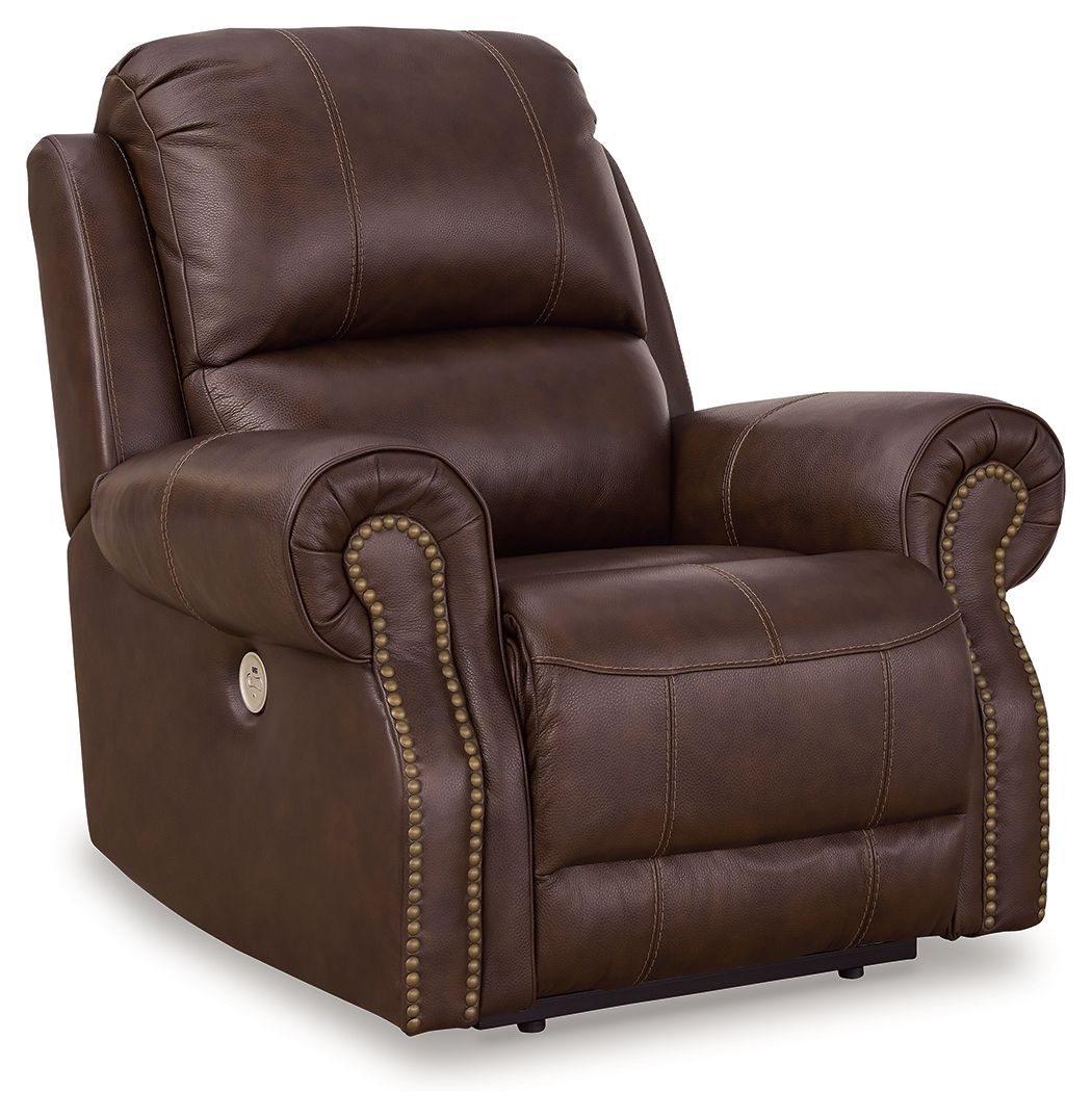 Signature Design by Ashley® Freyeburg - Walnut - Zero Wall Power Recliner | Meri Furniture