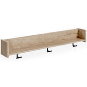 Ashley Furniture Oliah - Natural - Wall Mounted Coat Rack W/shelf | Meri Furniture