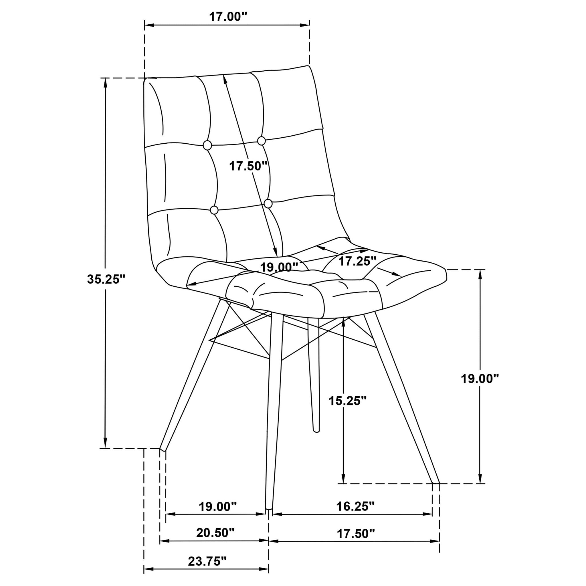 Aiken Faux Leather Upholstered Dining Side Chair Charcoal Grey (Set of 4)