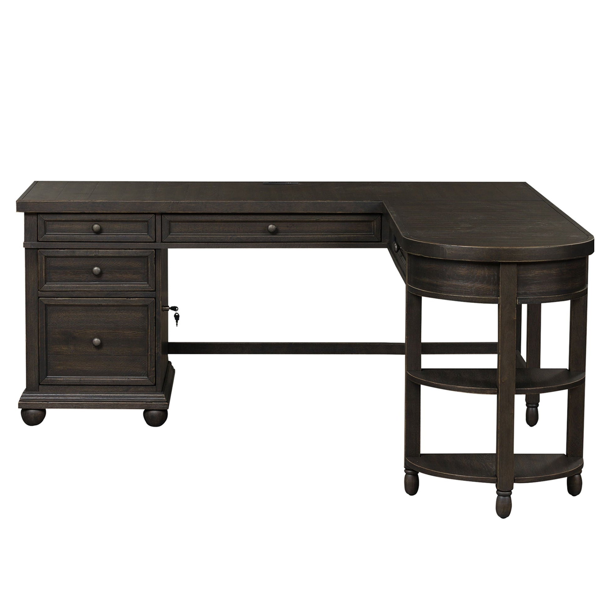 Liberty Furniture Harvest Home - L Shaped Desk Set - Black | Meri Furniture