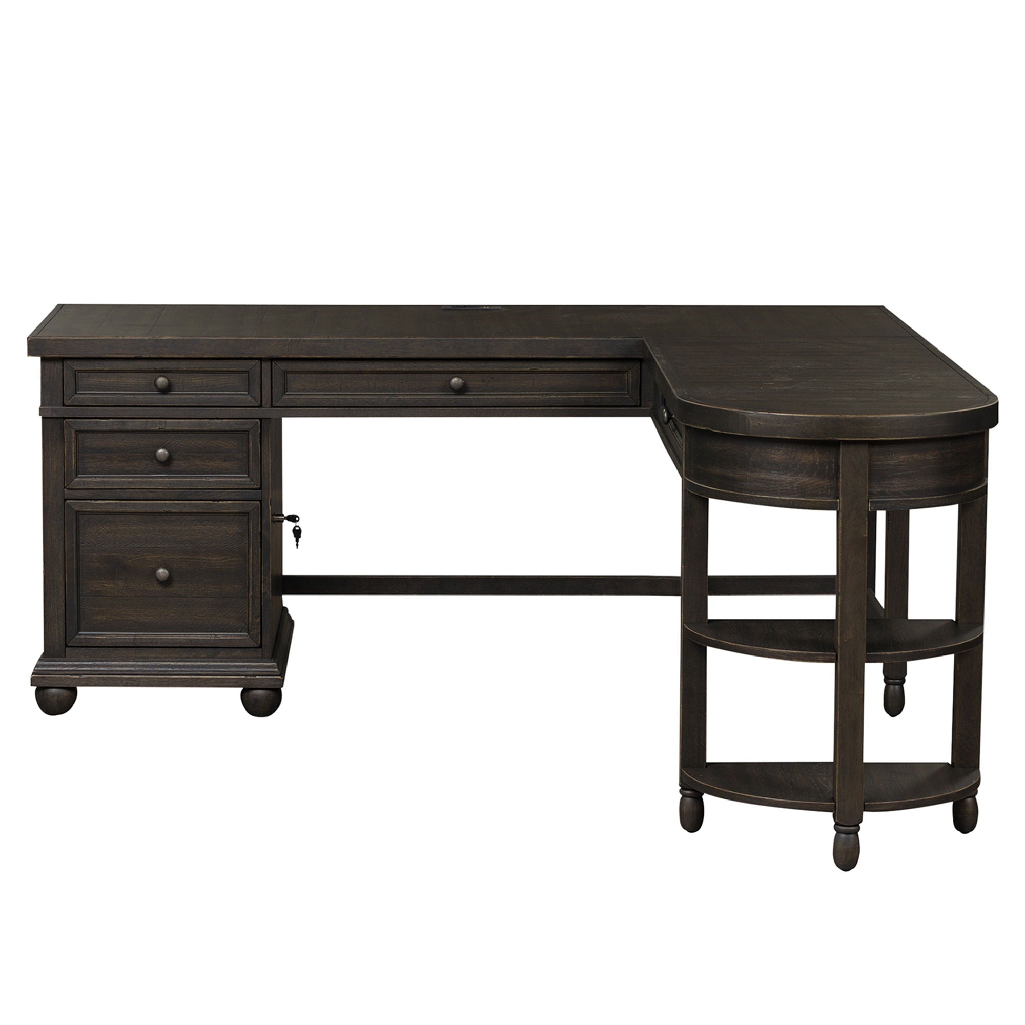 Liberty Furniture Harvest Home - L Shaped Desk Set - Black | Meri Furniture