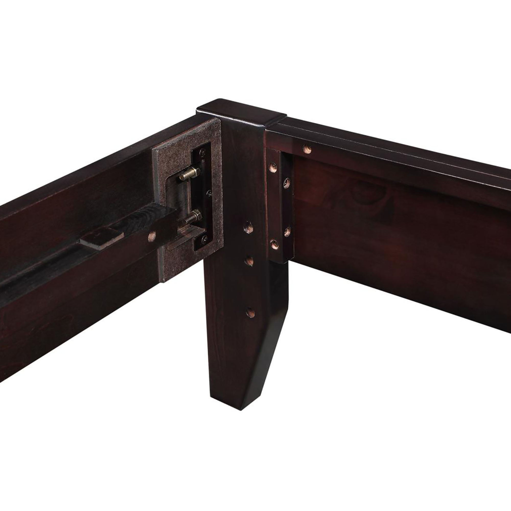 Queen Platform Bed With Tapered Legs - Brown