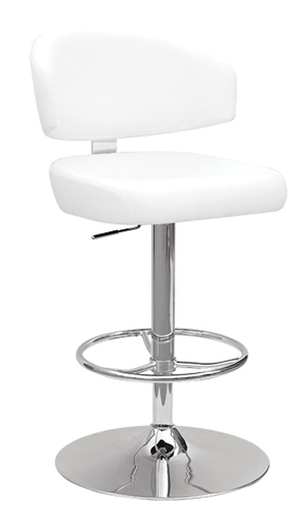 ACME Deka - Stool - White PU & Chrome | Meri Furniture