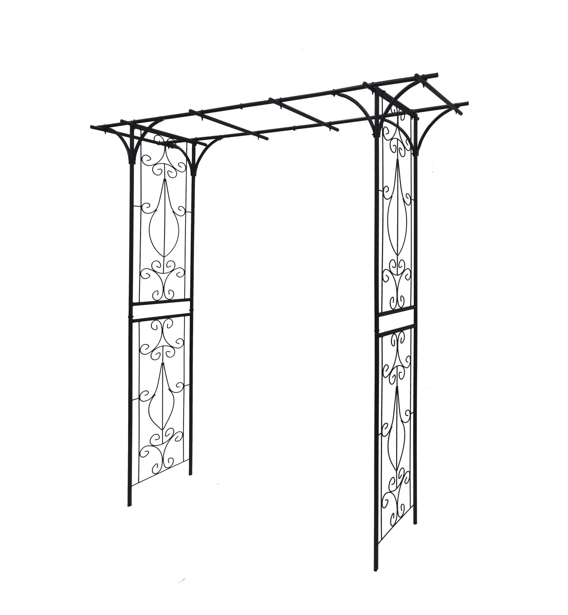 Metal Garden Arch Climbing Plants Support Rose Arch Outdoor - Black