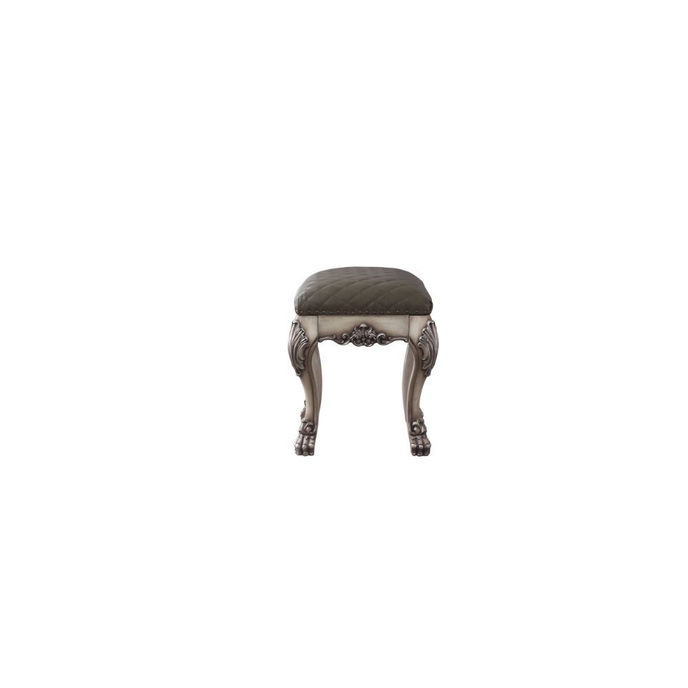 ACME Dresden - Vanity Stool - Vintage Bone White & PU | Meri Furniture