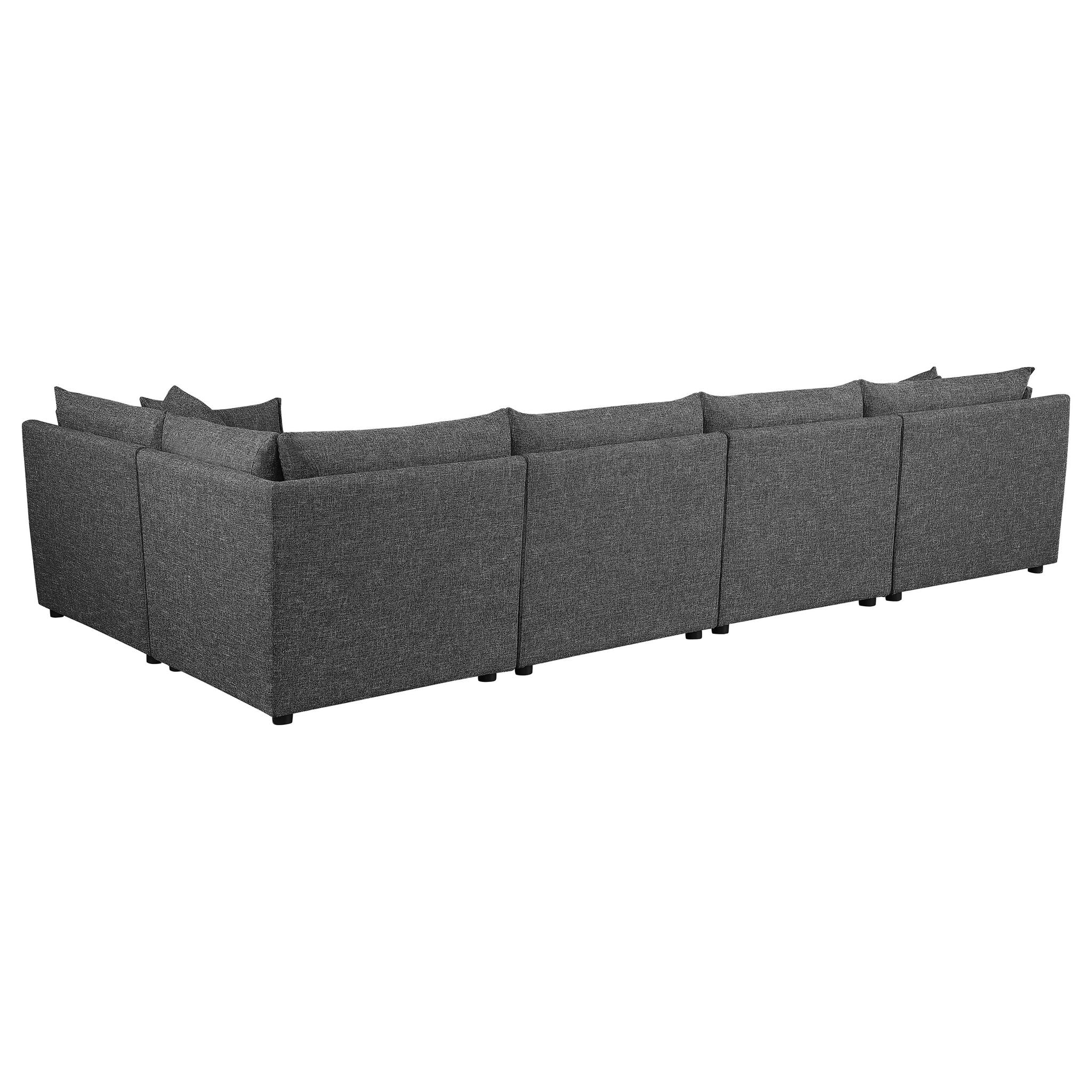 Tomasina - Modular Sectional Sofa With Corner, Armless Chairs And Armchairs - Black