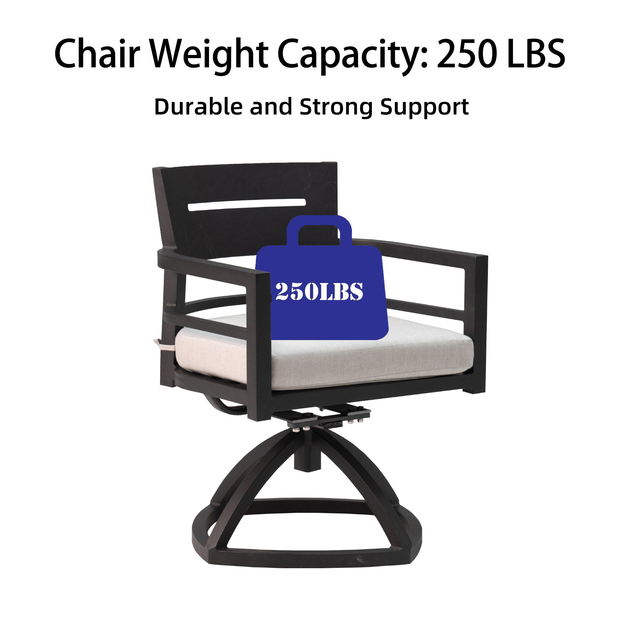 Outdoor Modern Dining Set, Chairs Sunbrella Cushioned And Dining Table With Umbrella Hole