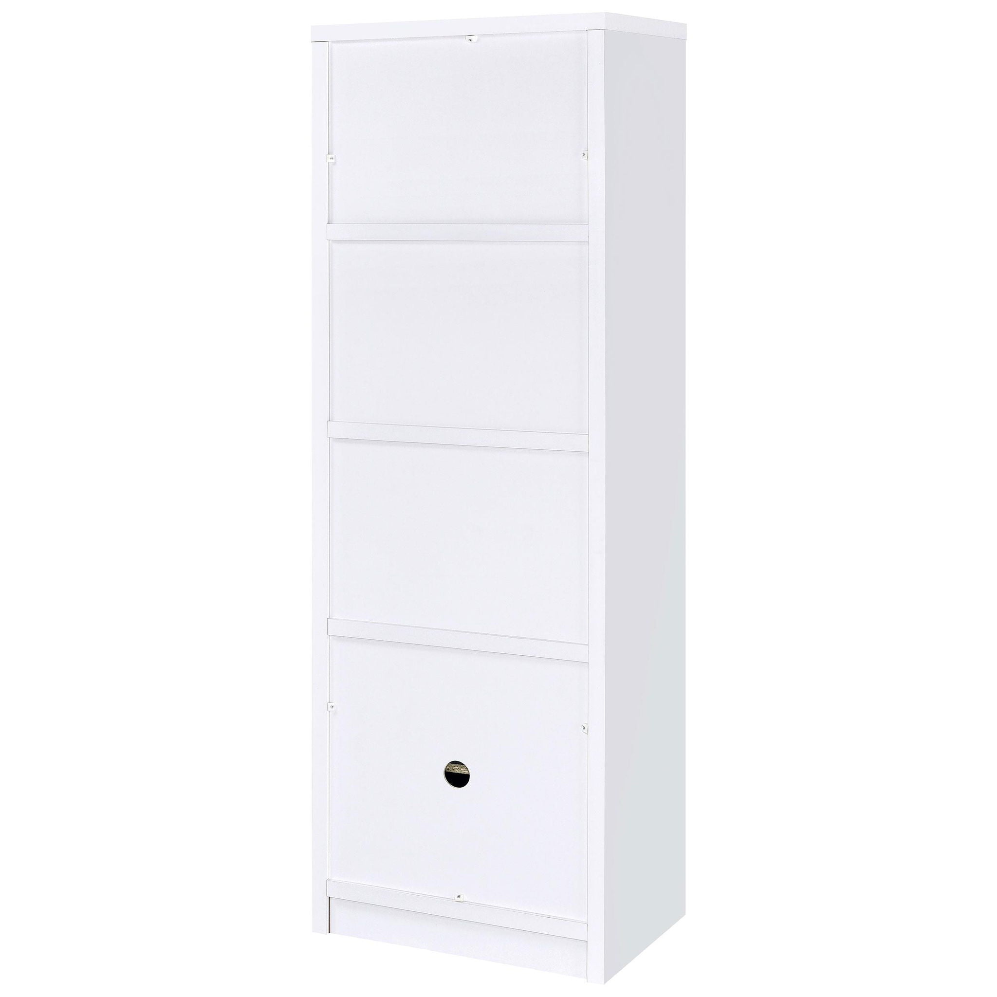 Laughlin 4-shelf Engineered Wood Media Tower White