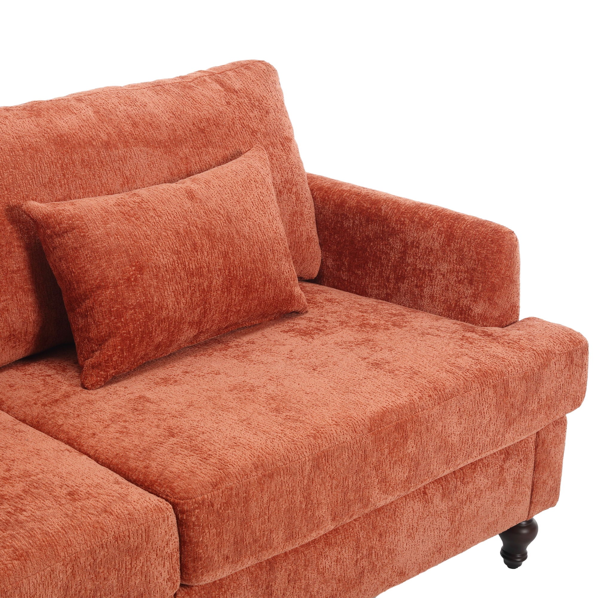 Mid Century Modern Fabric Loveseat Sofa, 2 Seat Upholstered Couch