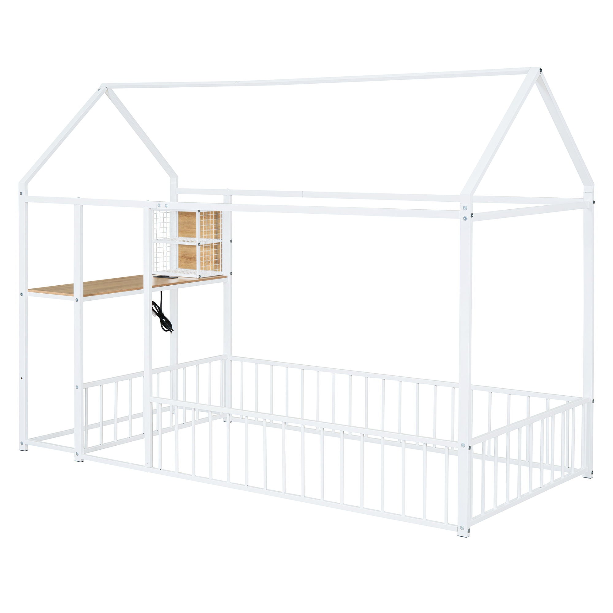 House Frame With Desk, Shelves, Power Outlets And USB Ports