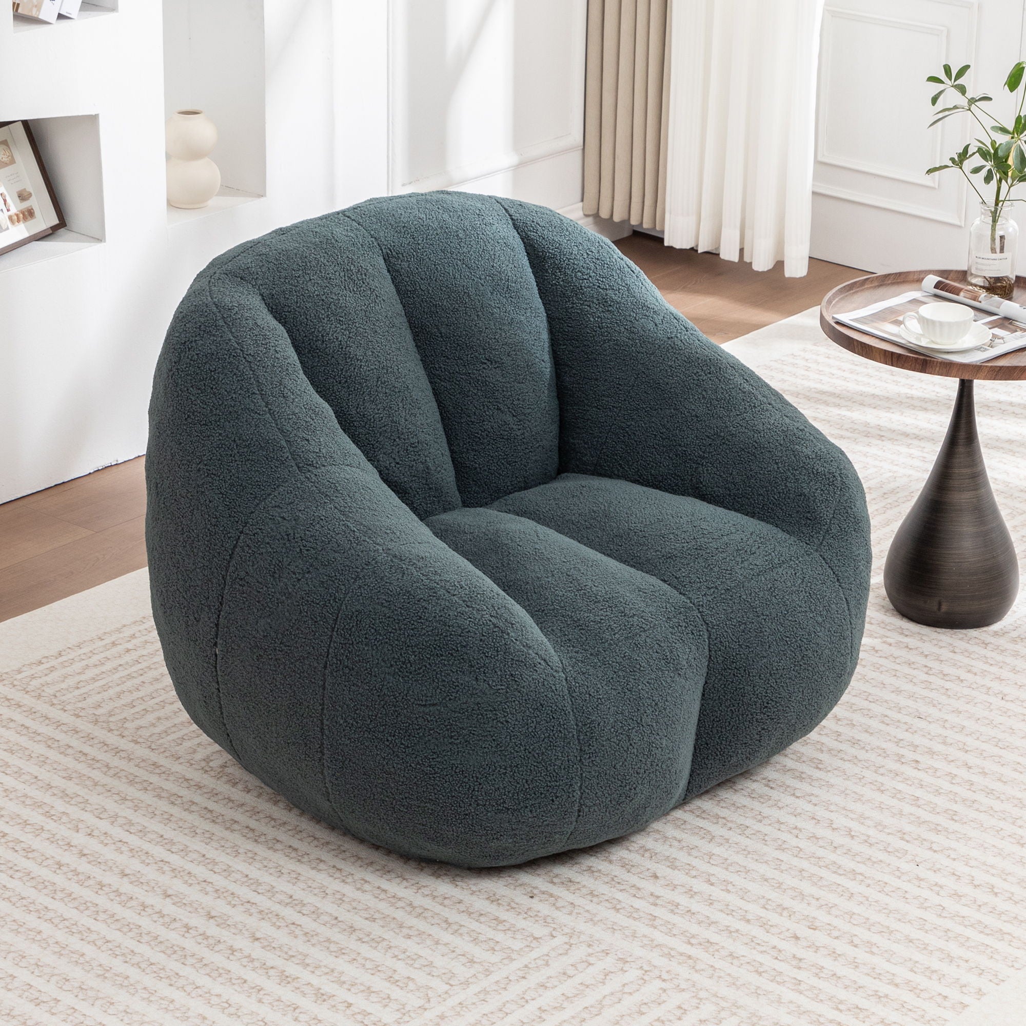 Comfy Bean Bag Chair With Memory Foam Filler, Tufted Soft
